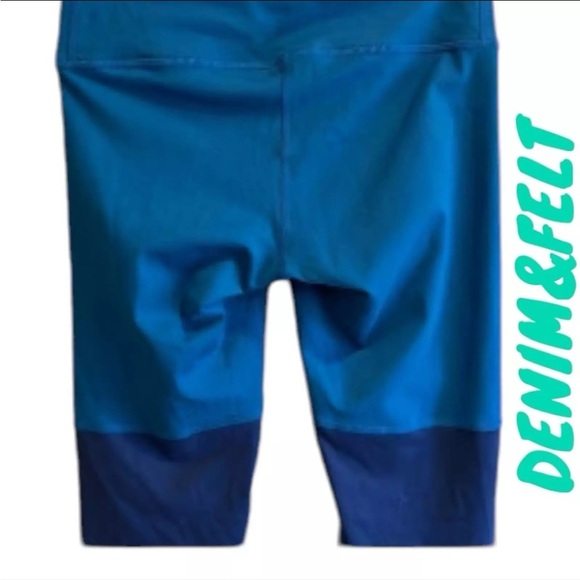 Aviator Nation Women's Sprinter Leggings Caribbean Poseidon Gold Colorblock 💛💙 - Picture 4 of 9